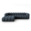 ECKSOFA modular links Lupine aus Chenille-Stoff königsblau 4 Sitzplätze - Dunkelblau, Textil (177/290cm) - Micadoni
