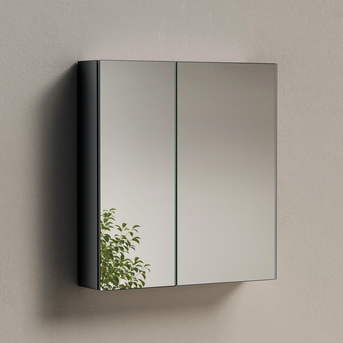 SPIEGELSCHRANK Schwarz 75/65/14,5 - Schwarz, Metall (75/65/14.5cm) - EMKE