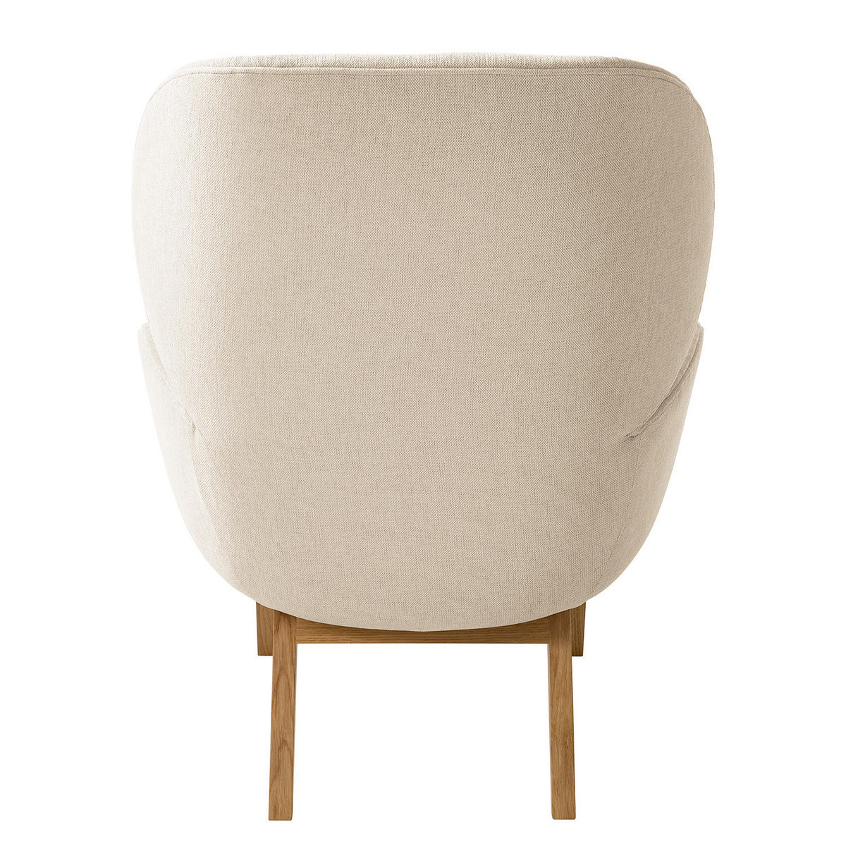 SESSEL - Eichefarben/Beige, Eichenholz/Textil (82/102/90cm) - home24