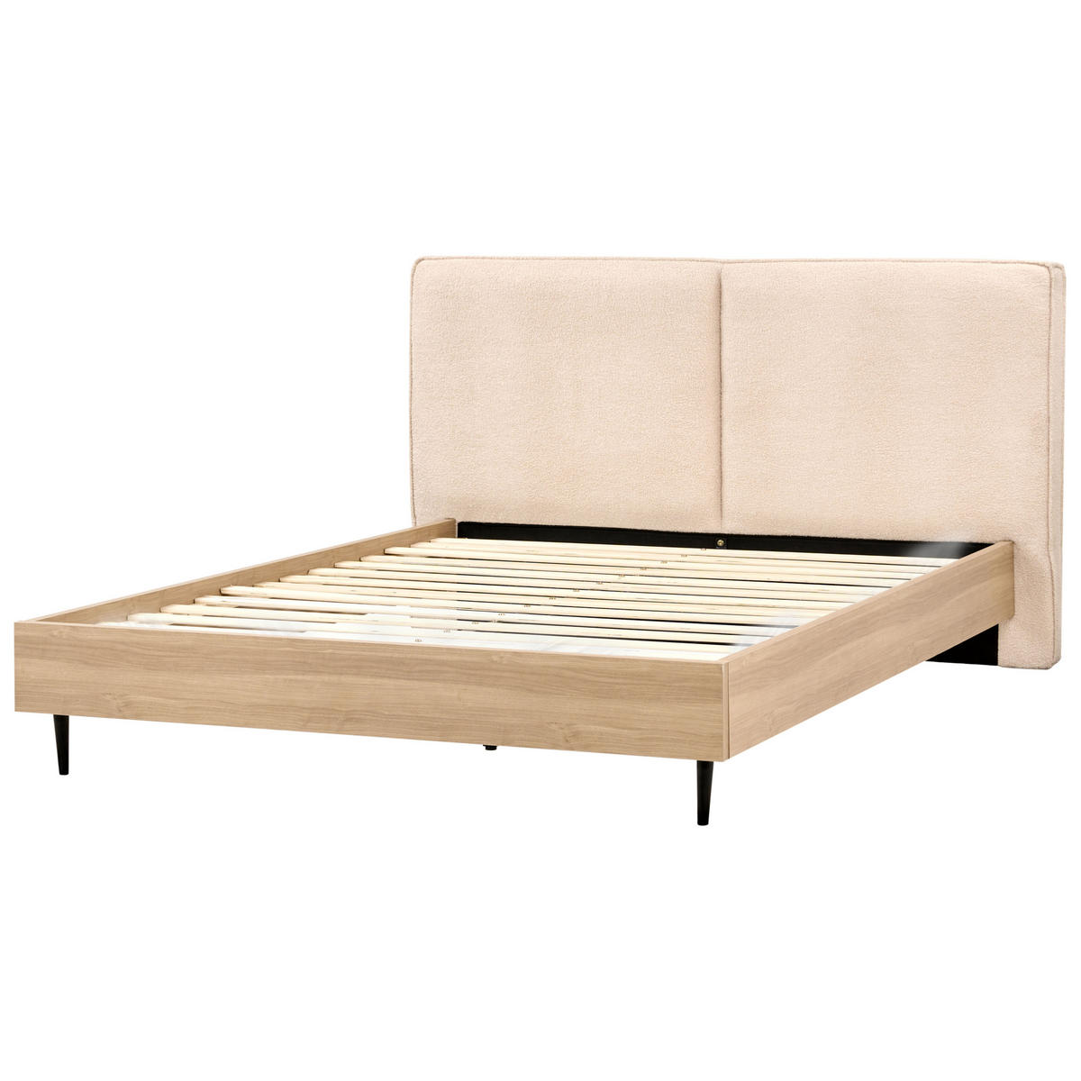 BETT mit Lattenrost 180x200 cm Beige Izernore - Beige, Textil (180/200cm) - Beliani