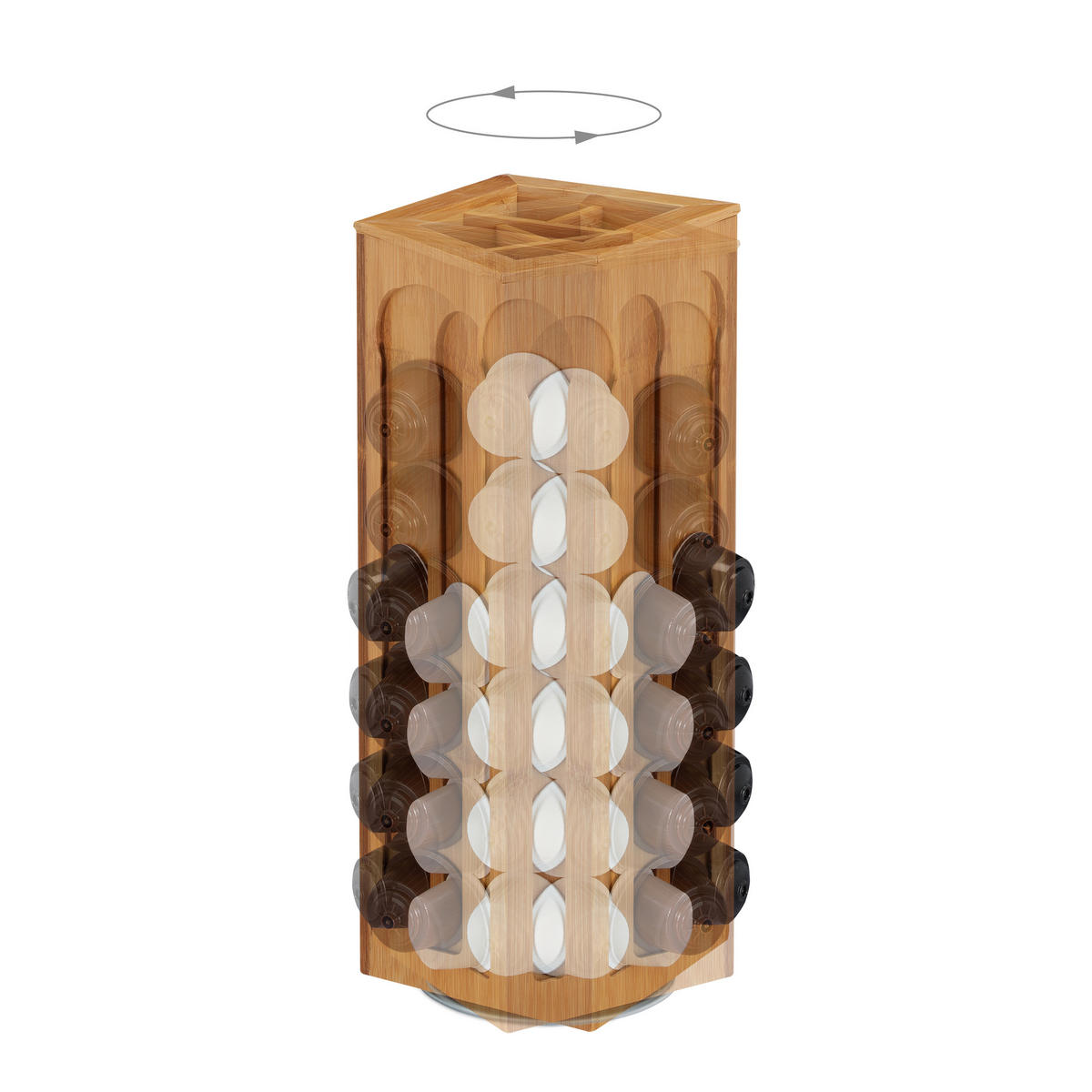 KAPSELHALTER - Hellbraun, Holz/Metall (14/40.5/14cm) - Relaxdays