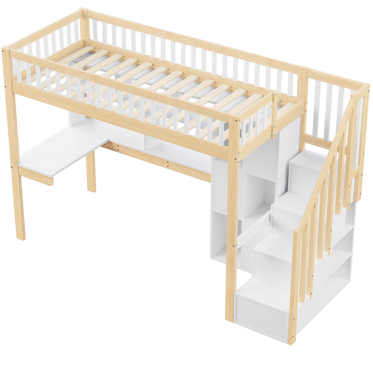 HOCHBETT 90/200 cm Weiß, Natur - Ahornfarben/Weiß, Holz - Raumix