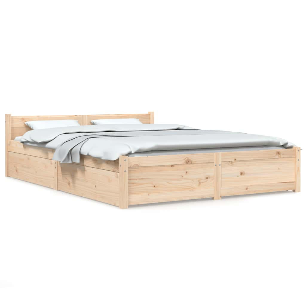 BETT Mit Schubladen 140/200 Cm - Braun, Holz (140/200cm) - vidaXL