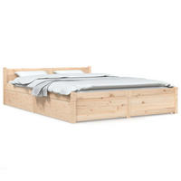 BETT Mit Schubladen 140/200 Cm - Braun, Holz (140/200cm) - vidaXL