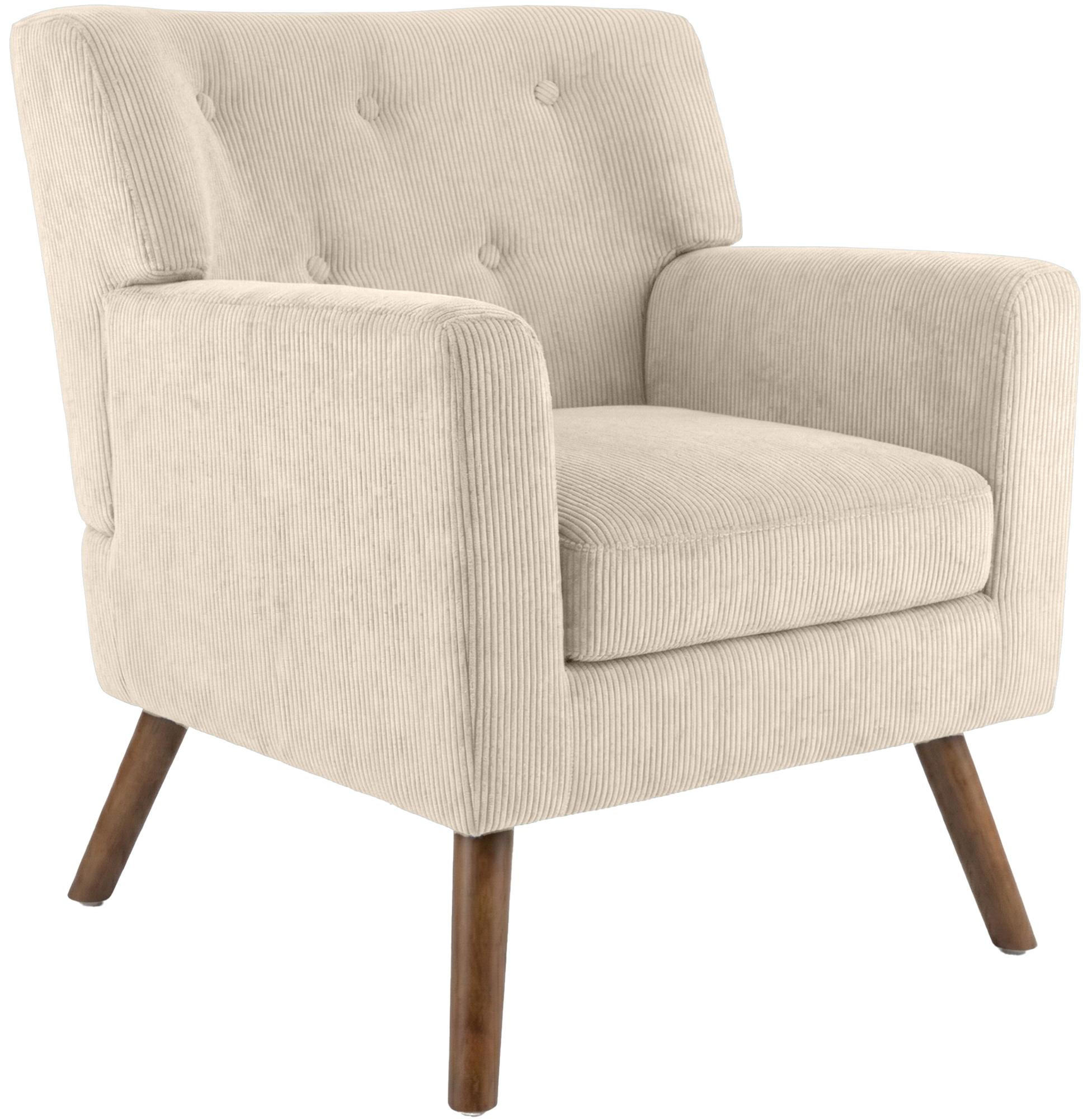 SESSEL Cord Creme - Creme/Braun, Holz/Textil (72/80/74cm) - CLP