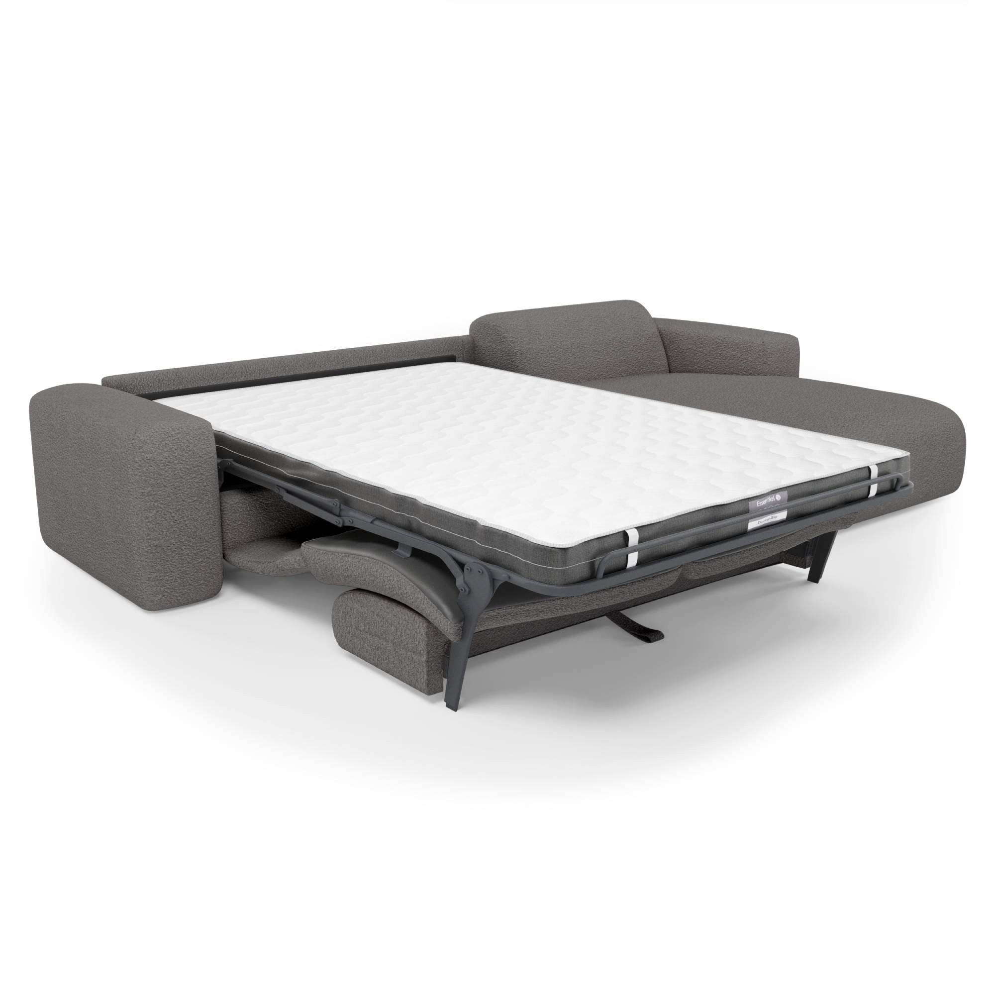 ECKSOFA RECHTS SCHLAFSOFA Steinbock Graphitgrau 280cm - Graphitfarben/Grau, Textil (299/165cm) - Sia Home