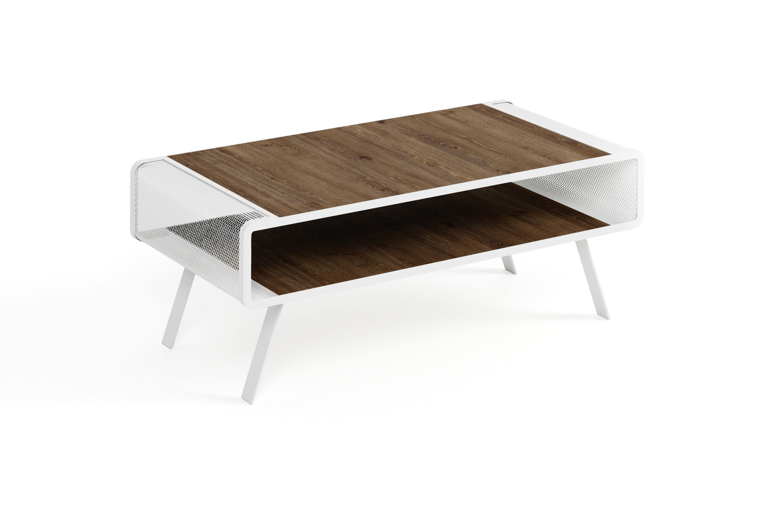 COUCHTISCH TORPE - Wildeiche/Weiß, Holzwerkstoff (60/121/45cm) - Meblini
