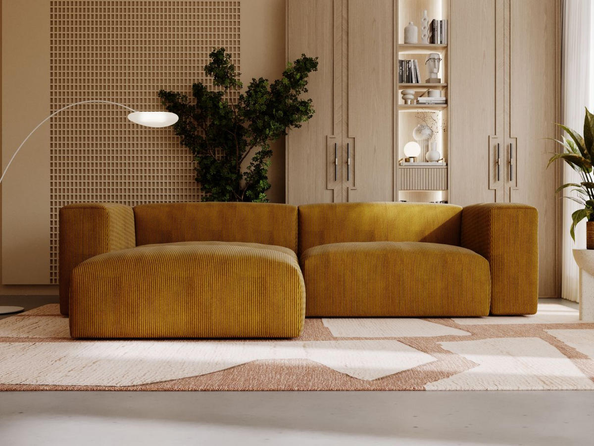 ECKSOFA Landi Braun Links - Schwarz/Braun, Kunststoff/Textil (180/240cm) - Graingold