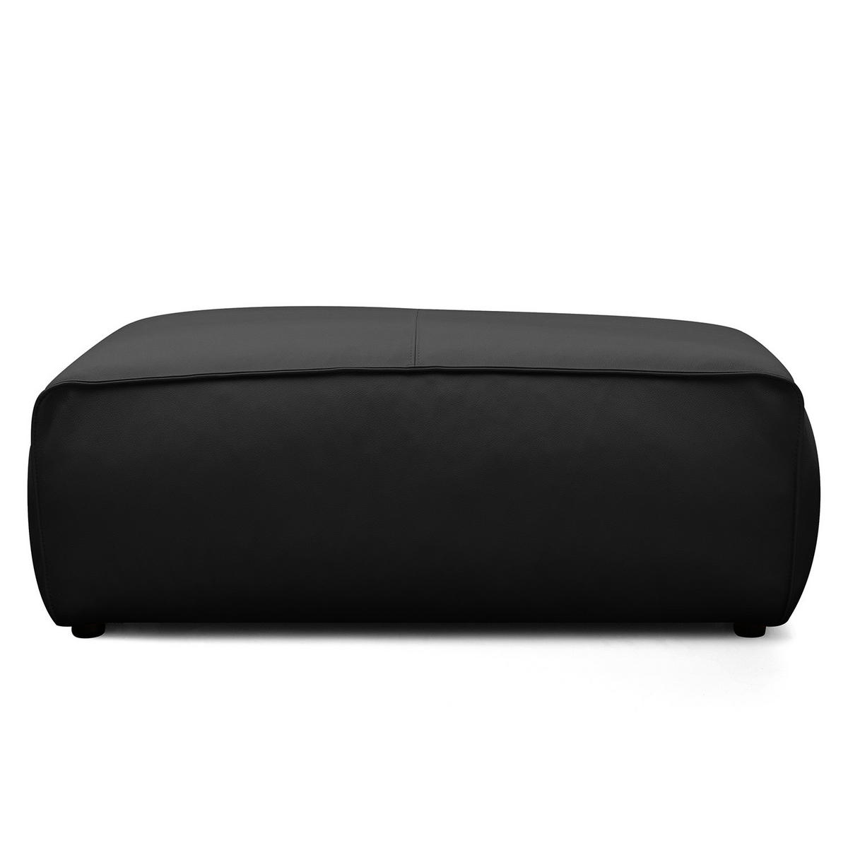 POLSTERHOCKER - Schwarz, Leder/Kunststoff (81/38/100cm) - home24