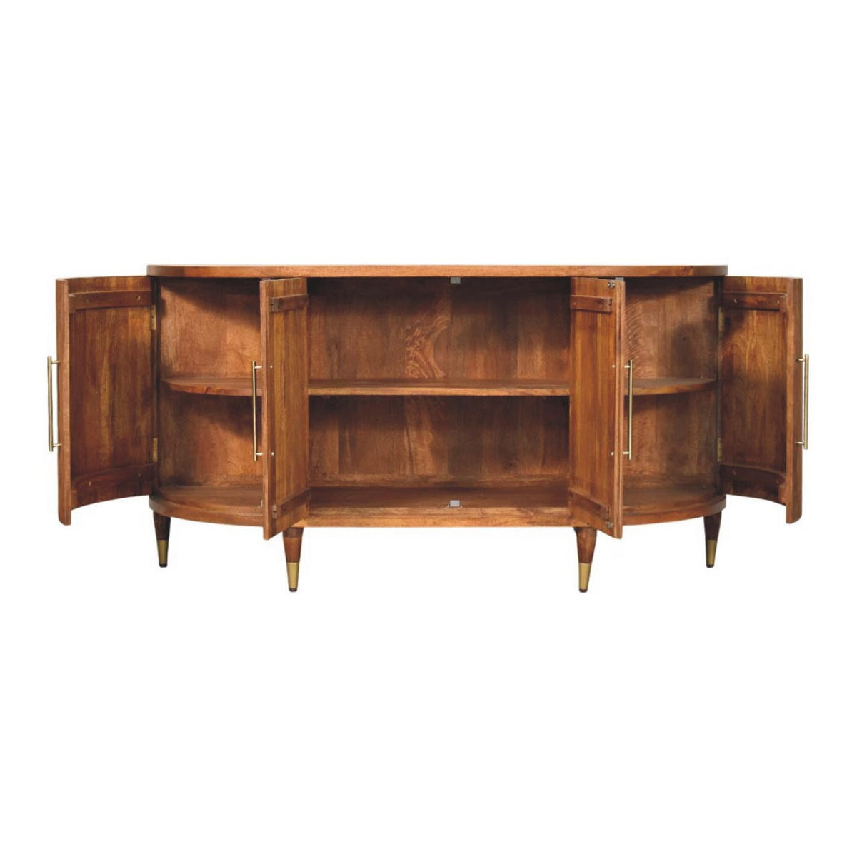 SIDEBOARD mit Amber-Eichen-Finish, 4 Türen, 6 Innenablagen, geröstetes Braun. - Braun, Holz (150/78/40cm) - Artisan Furniture
