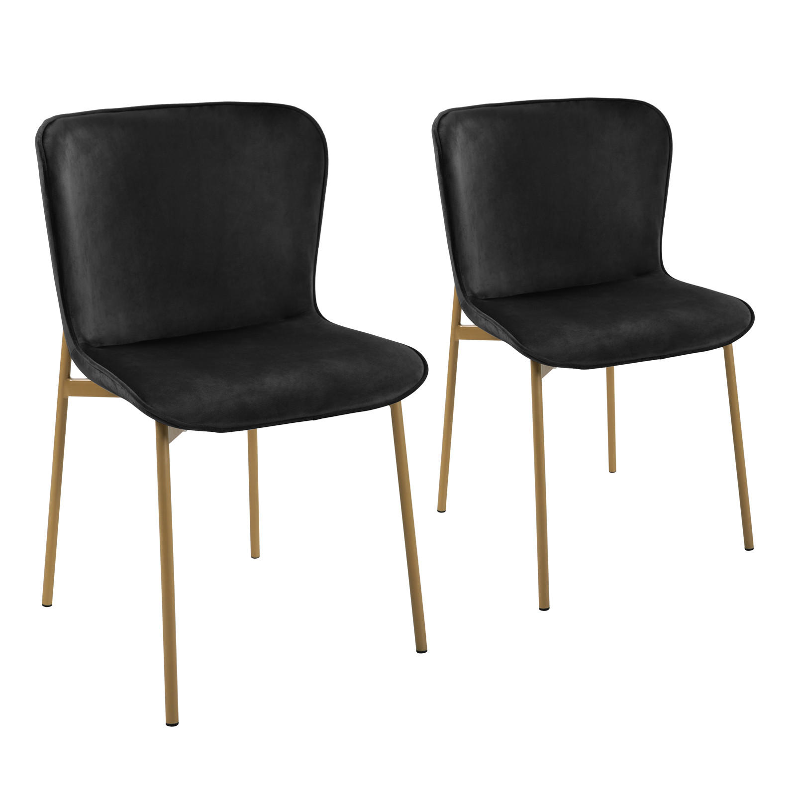 ESSZIMMERSTUHL MARY 2er Set - Goldfarben/Schwarz, Textil/Metall (50/81/50cm) - SVITA