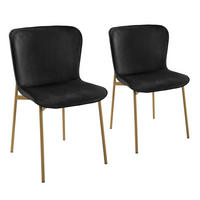 ESSZIMMERSTUHL MARY 2er Set - Goldfarben/Schwarz, Textil/Metall (50/81/50cm) - SVITA