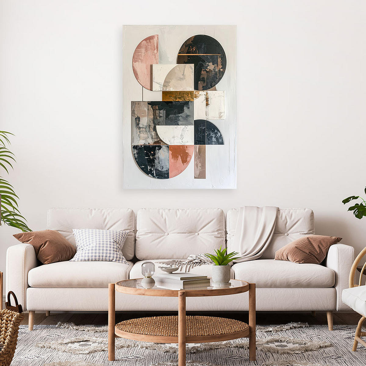 LEINWANDBILD Abstraktion 60x90cm - Grau, Textil (60/90cm) - Feeby