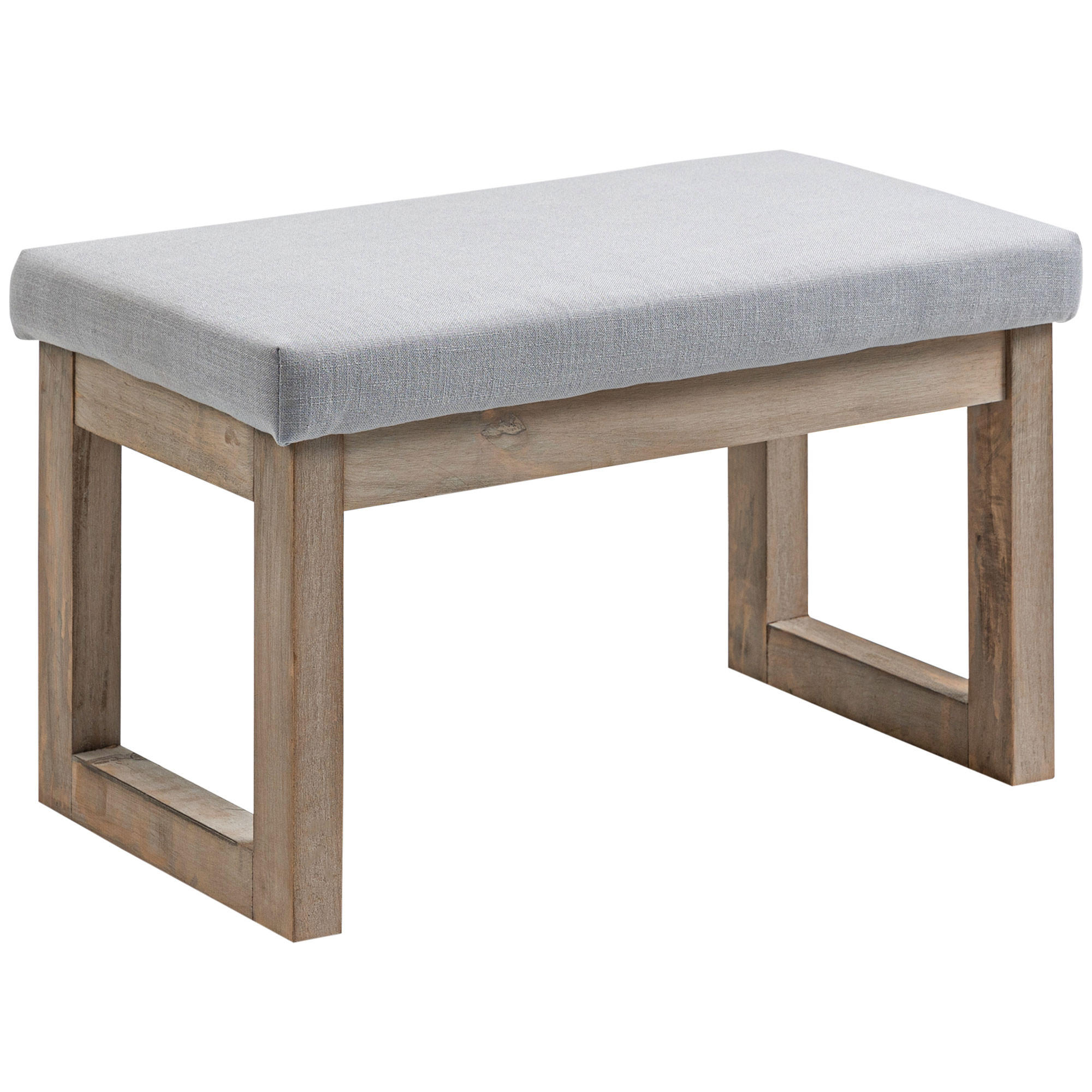 FUSSBANK, Fußhocker, Polsterhocker, Grau - Grau, Kunststoff (38/42/68cm) - HOMCOM