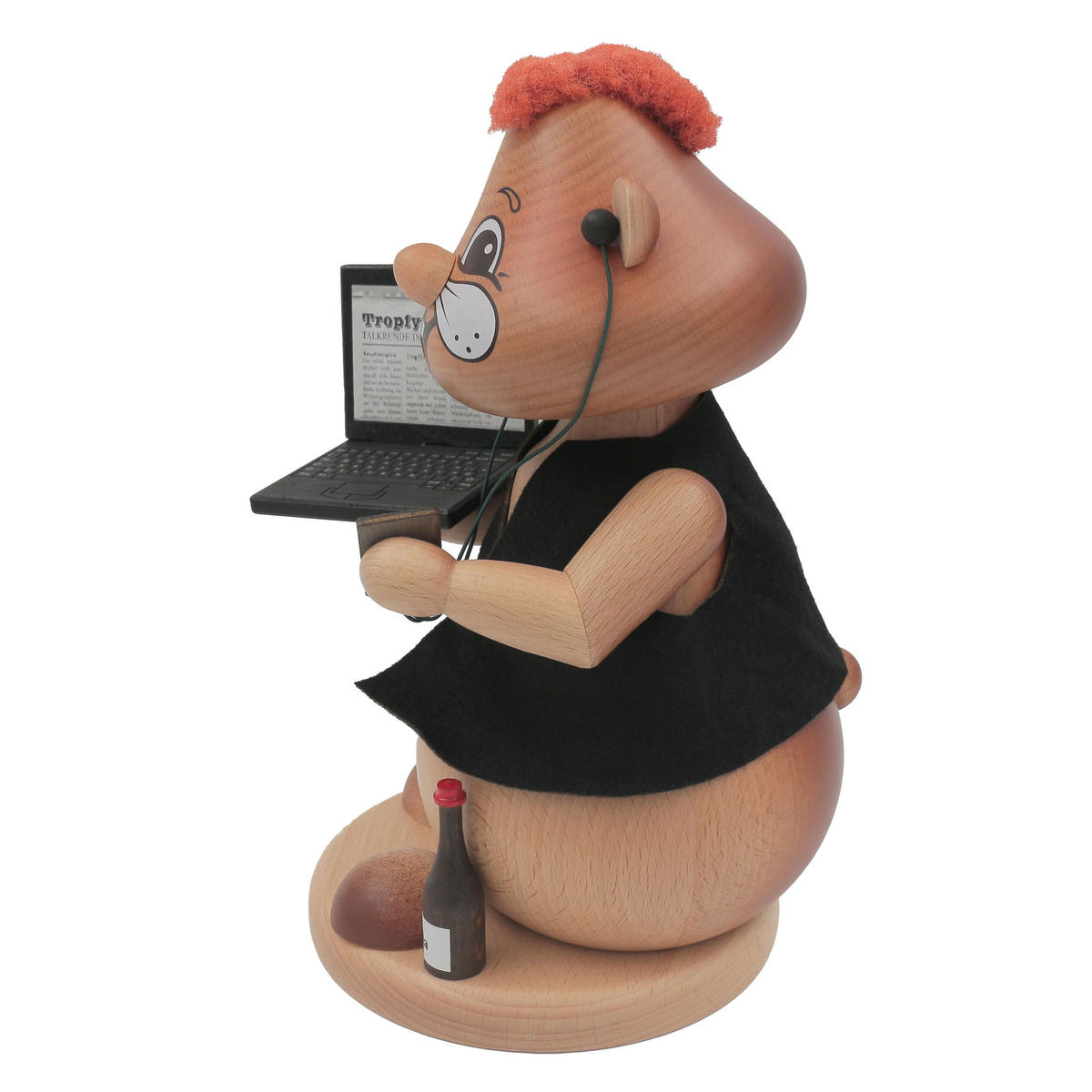 RAUCHFIGUR Hamster Computerfreak 24 cm - Multicolor, Holz (15/1/0.1cm)