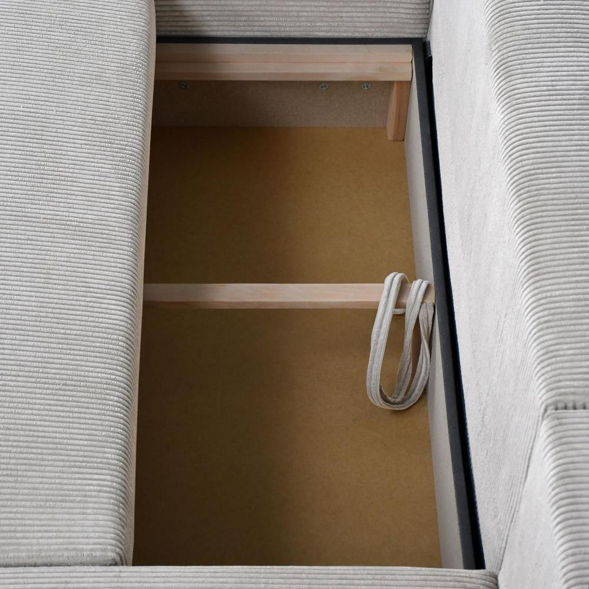 WOHNLANDSCHAFT Benny U beige - Beige/Schwarz, Textil/Metall (350/85/186cm) - Beautysofa
