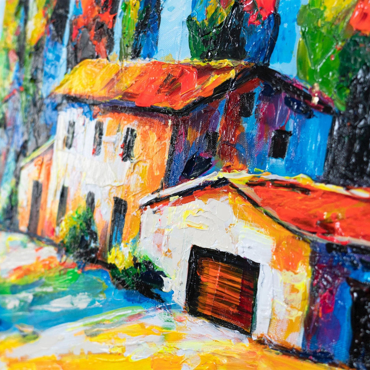 GEMÄLDE Blühende Felder auf Keilrahmen 115x50 cm - Multicolor, Holz (115/50cm) - YS-art gallery