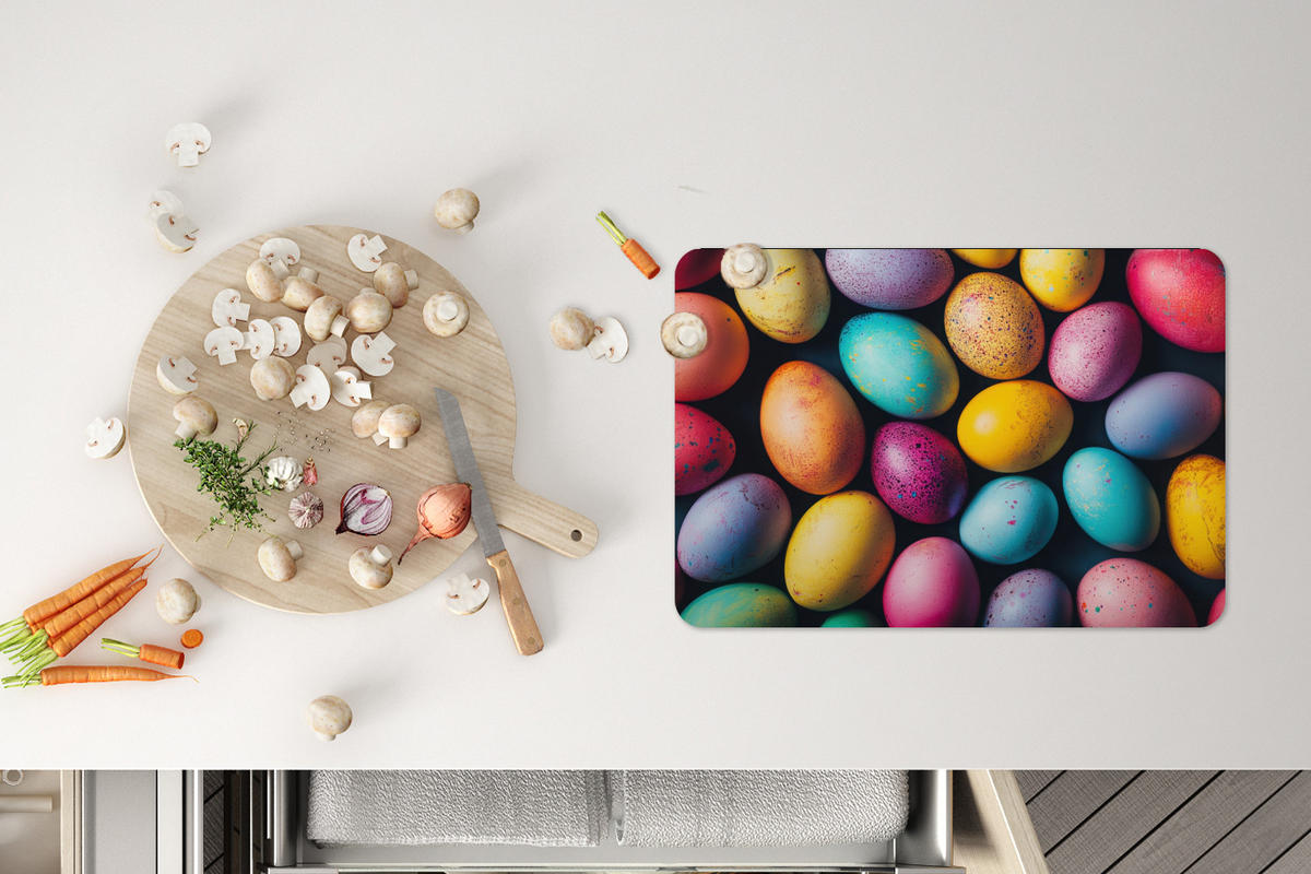 PLATZSETS 6er-Set Bunt - Ostereier - Spritzer Placemats 45x30 cm - Multicolor, Kunststoff (0.3/45/30cm) - MuchoWow