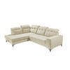 ECKSOFA mit elektronischem Sitzvorschub, Bettkasten und USB-Anschluss - Beige/Schwarz, Textil/Metall (289/220cm) - ed exciting design