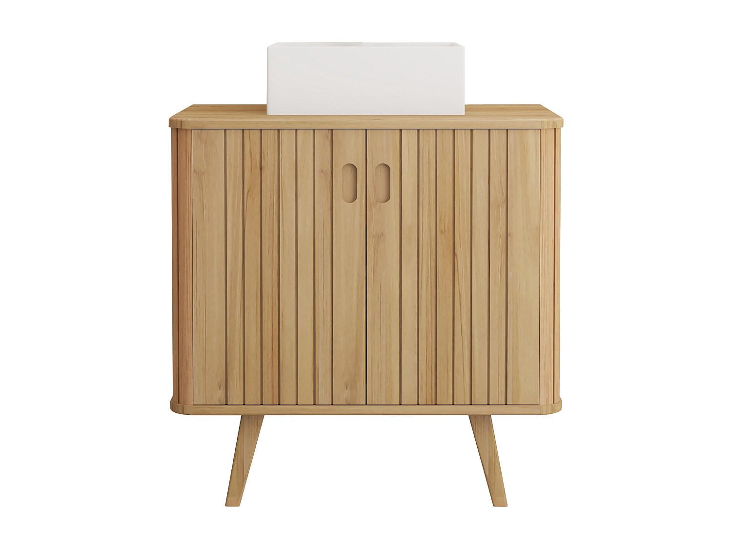 EINZELWASCHTISCH - 80 cm x 55 cm - Holz, Platte - Naturfarben Hell - WAMENA - Naturfarben, Holz (80/80/55cm) - Vente-Unique