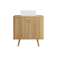 EINZELWASCHTISCH - 80 cm x 55 cm - Holz, Platte - Naturfarben Hell - WAMENA - Naturfarben, Holz (80/80/55cm) - Vente-Unique
