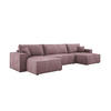 ECKSOFA Poso XXL U-förm, Schlaffunktion, weiche Kissen, Bettkasten, hochwertige Polsterung, lose Rückenkissen, freistehend, 377x143x83 cm Pink - Pink, Holz/Textil (377/83/143cm) - DomoHome