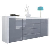 SIDEBOARD La Paz Grau Hochglanz / Weiß Hochglanz - Grau, Holzwerkstoff (167/72/35cm) - Vladon