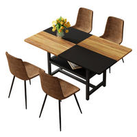 ESSGRUPPE DE-39360 5-teilig, mit Ablagefach und 4 Stühlen Braun - Braun, Holzwerkstoff (160/76/90cm) - ComfortXL