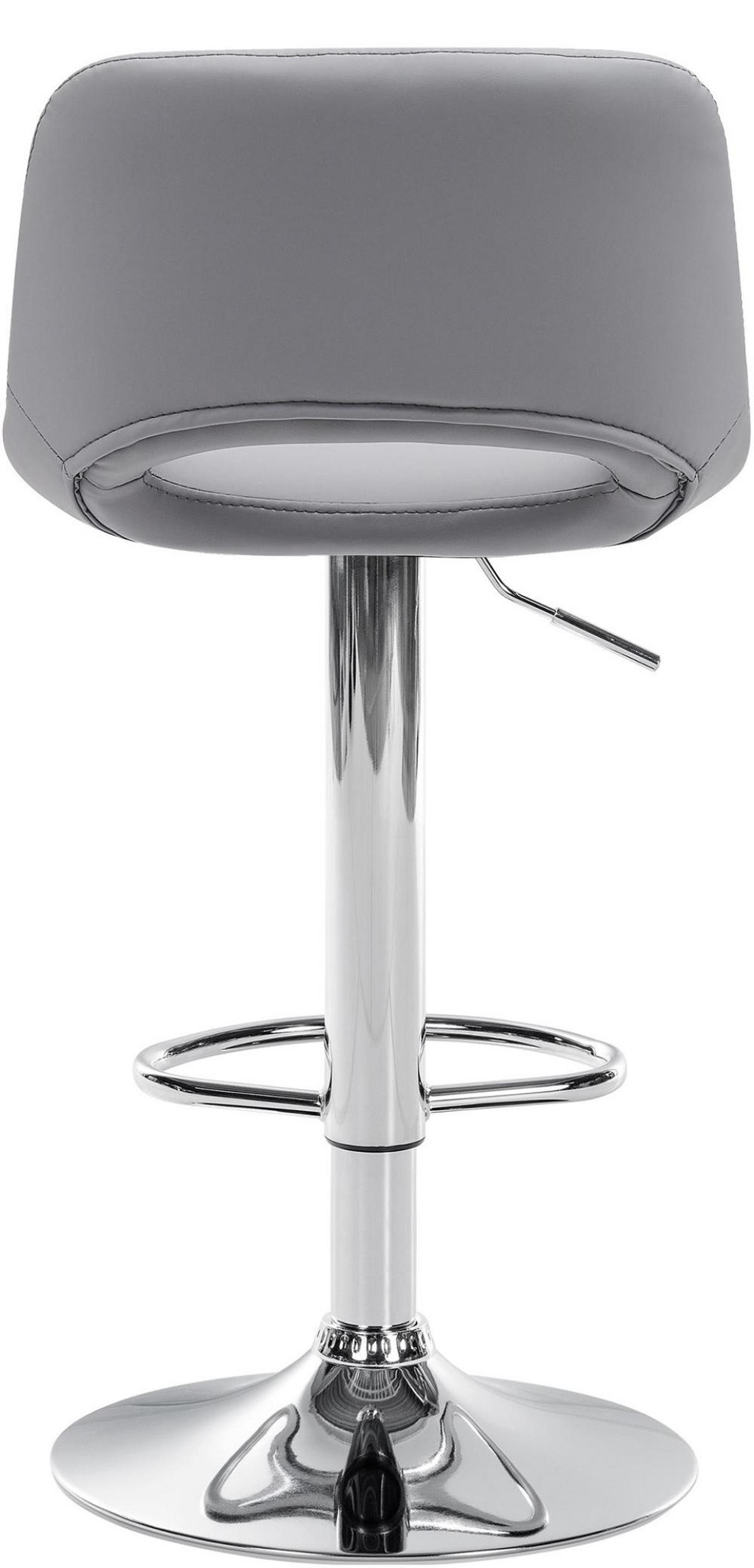 BARHOCKER 2er Set Lederlook grau - Chromfarben/Grau, Textil/Metall (42/86/46cm) - CLP