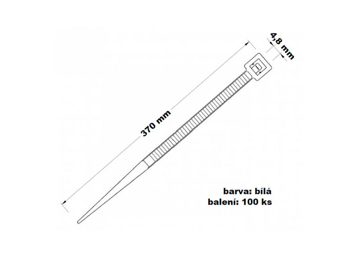 WEIHNACHTSKABELBINDER 100er-Set für Weihnachtsschmuck 4,8 × 370 mm weiß - Weiß, Kunststoff (0.48/0.1/37cm) - LAALU
