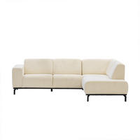 3-SITZER-ECKSOFA mit Ecke auf der rechten Seite aus Stoff, beige - Beige, Textil (256/188cm) - Giga Meubel