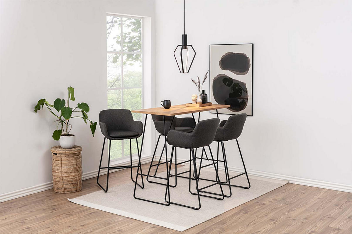 BARHOCKER 2er-Set dunkelgrau - Grau, Holzwerkstoff (52/100/53cm) - ebuy24