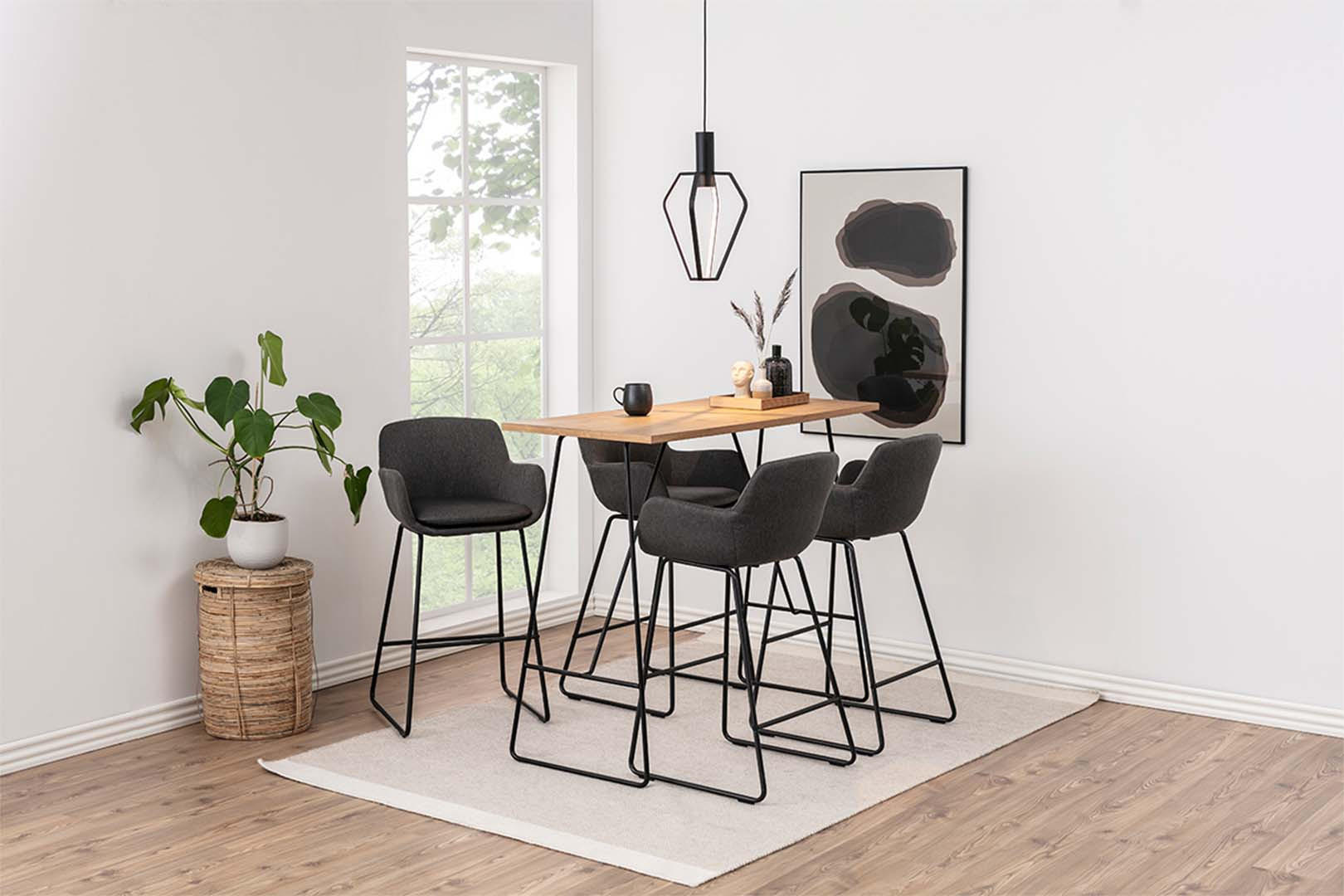 Thumbnail - ebuy24 Barhocker, Grau, Holzwerkstoff, 1-Sitzer, 52x100x53 cm, Esszimmer, Barmöbel, Barhocker