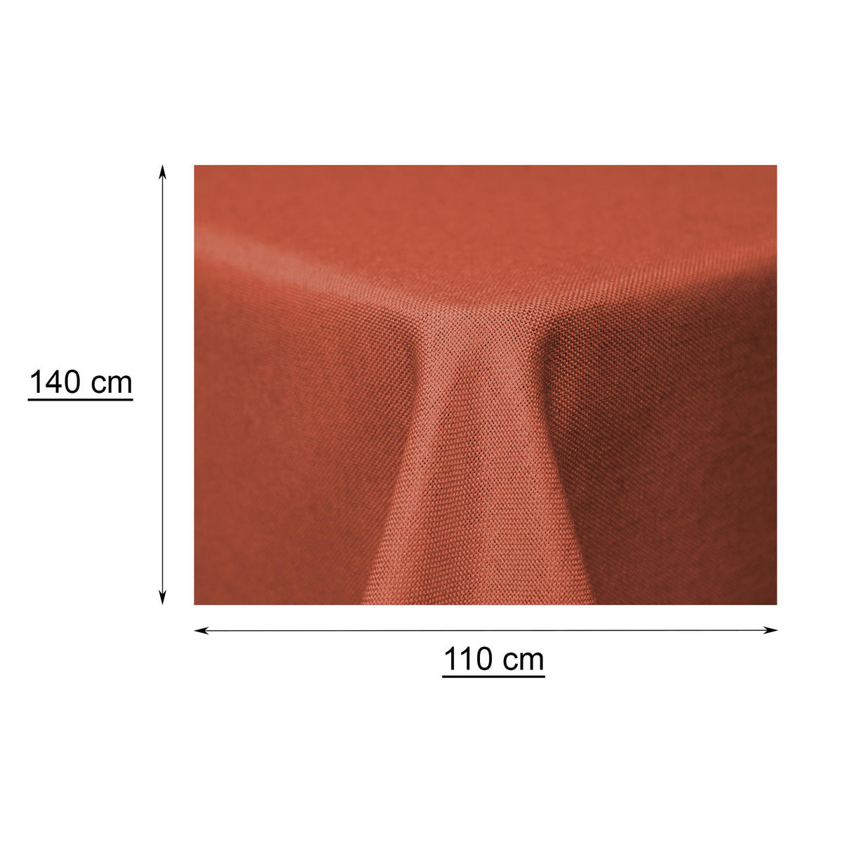 TISCHDECKE Leinenoptik 110/140 cm eckig Terracotta - Terracotta, Textil (110/140cm) - TiborTex