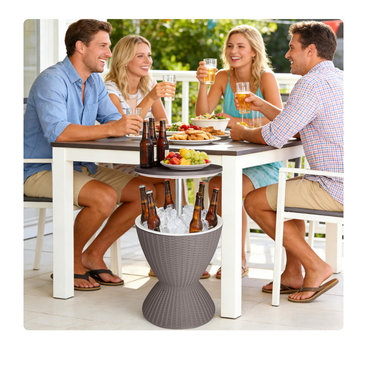 HLADNI bar - siva, metal/plastika (48.5/48.5/82cm) - Relaxdays