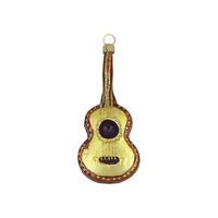 CHRISTBAUMSCHMUCK Gitarre gold braun und haselnuss mit Goldglimmer 12 cm - Multicolor, Metall (0.1/12/0.1cm)