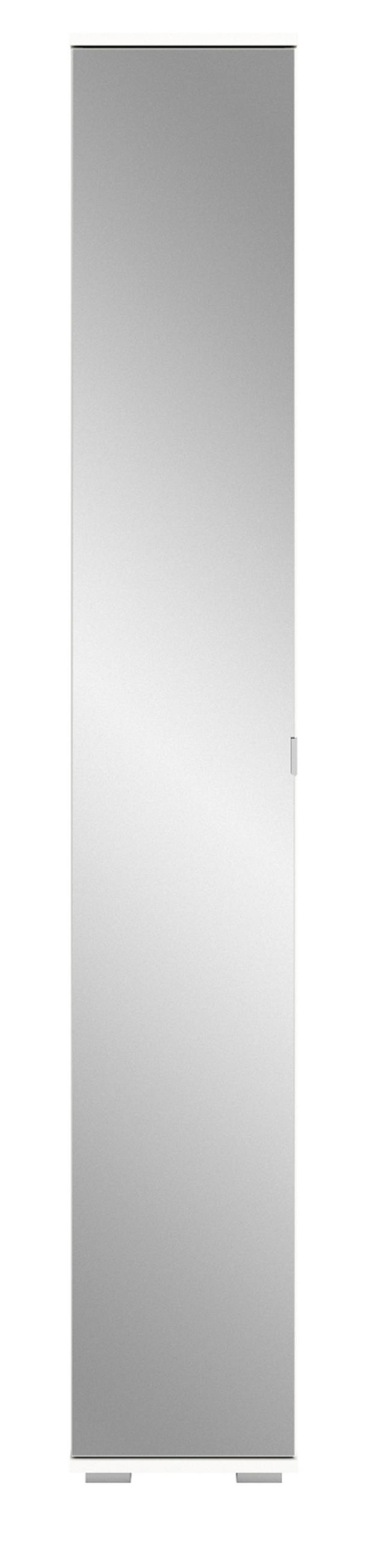FLURSCHRANK weiß 30 cm, Schuhschrank mit Spiegel - Silberfarben/Weiß, Holzwerkstoff/Kunststoff (30/191/37cm) - Inn.Furn