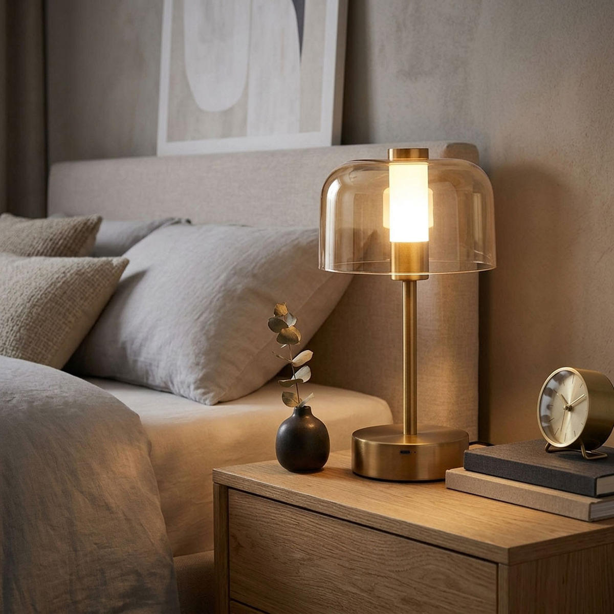 TISCHLEUCHTE LED, goldfarben, Touchdimmer - Goldfarben, Metall (13/13/25cm) - Globo Lighting