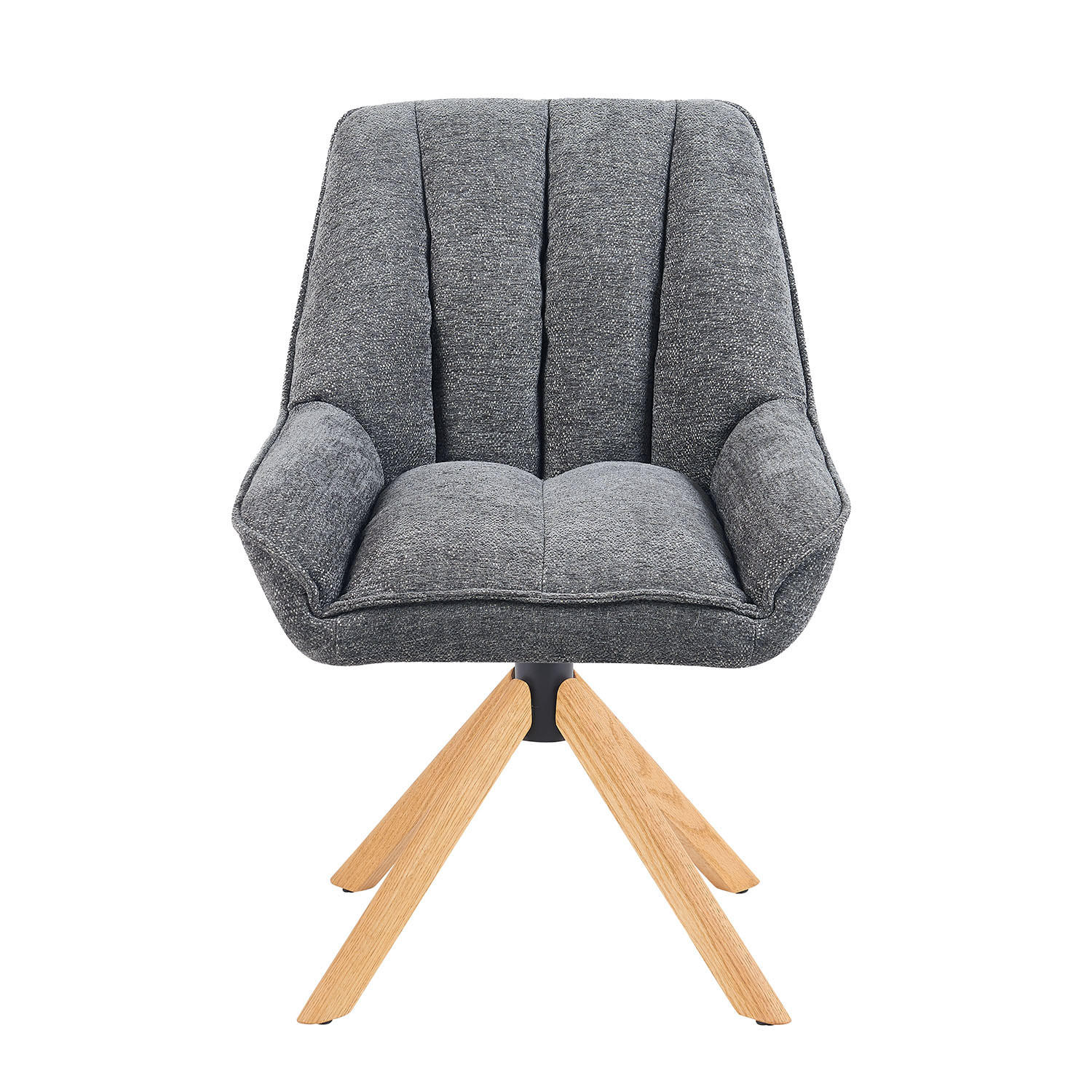 DREHSTUHL Mika-Leon - Honigeiche/Grau, Eichenholz/Holz (60/88/68cm) - DUBI Möbel
