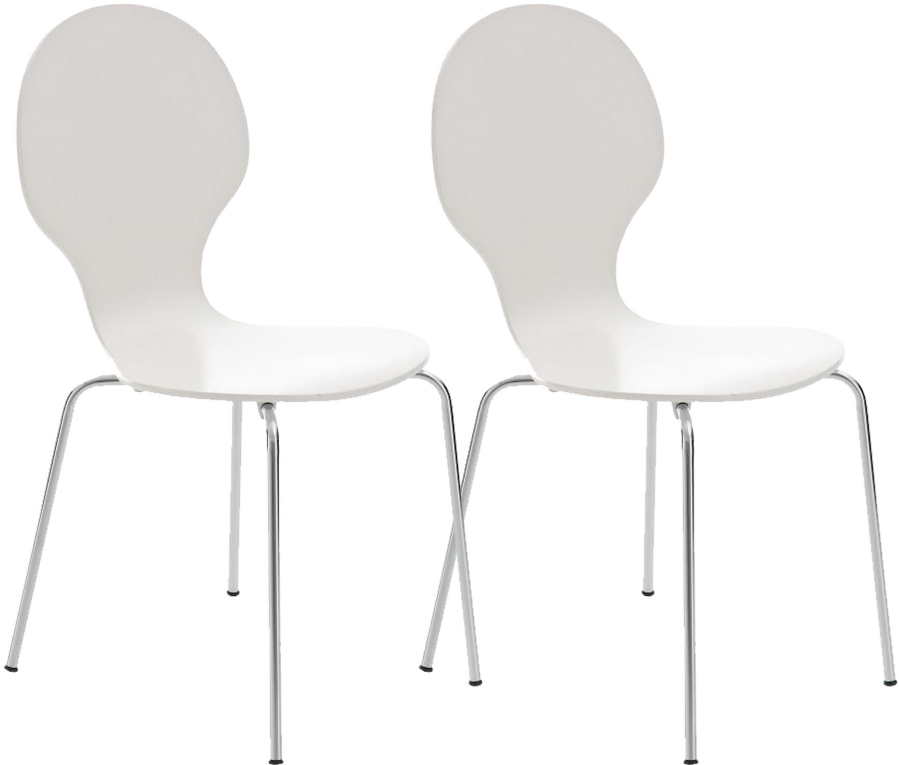 BESUCHERSTUHL Ede - 2er Set weiß - Weiß, Metall (43/86/45cm) - TPFLiving