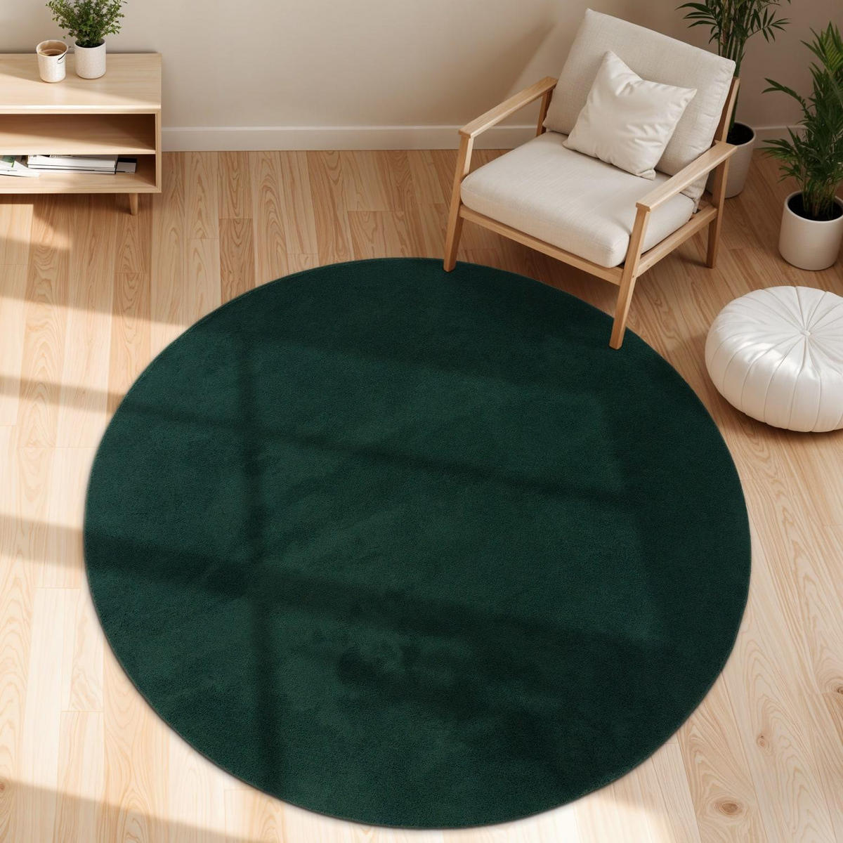 KURZFLORTEPPICH 120/120 cm Cadiz 630 - Grün, Kunststoff (120/120cm) - Paco Home