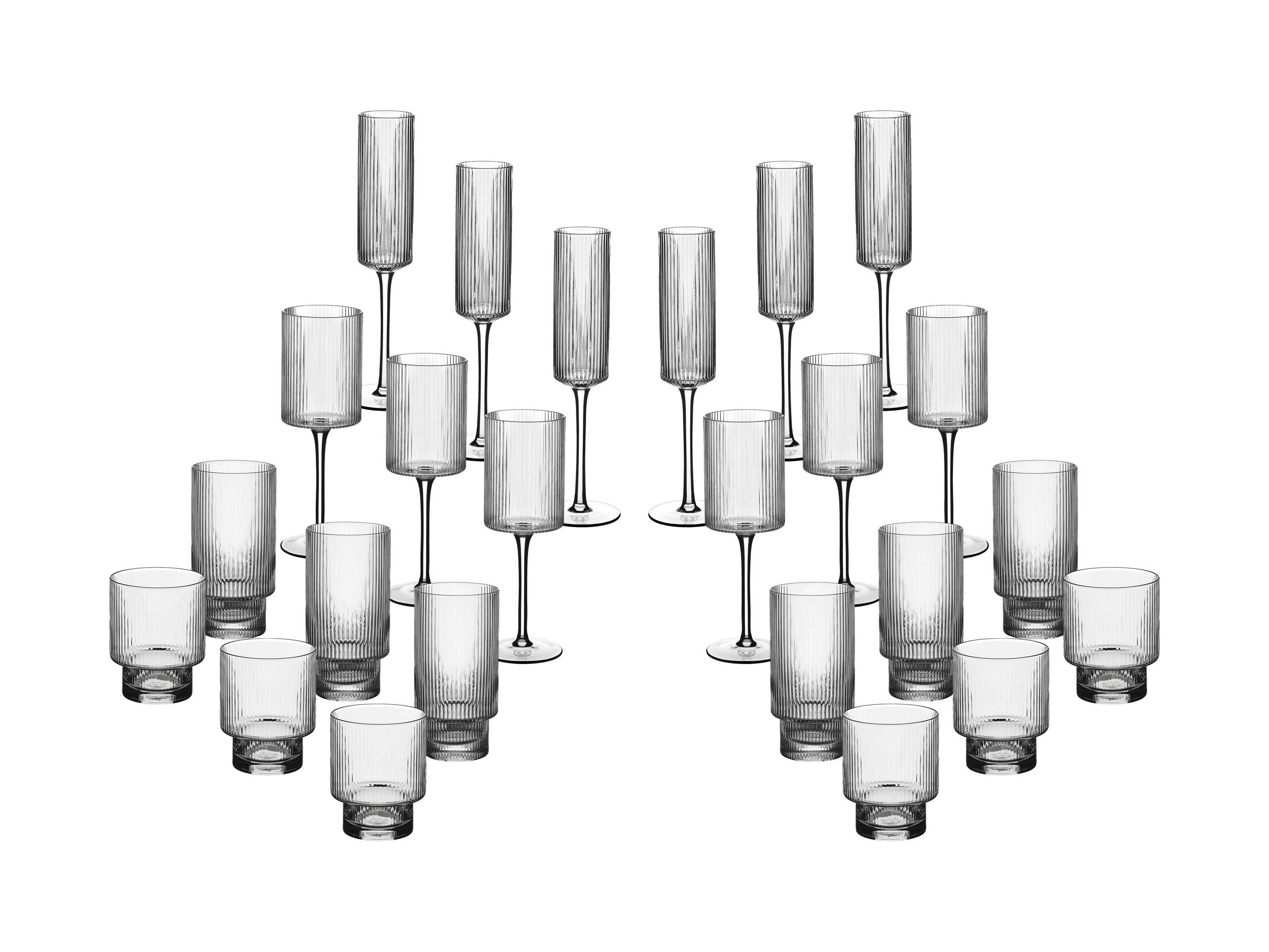 GLAS-SET Linje 24er-Set - Transparent - Transparent, Keramik - Björn