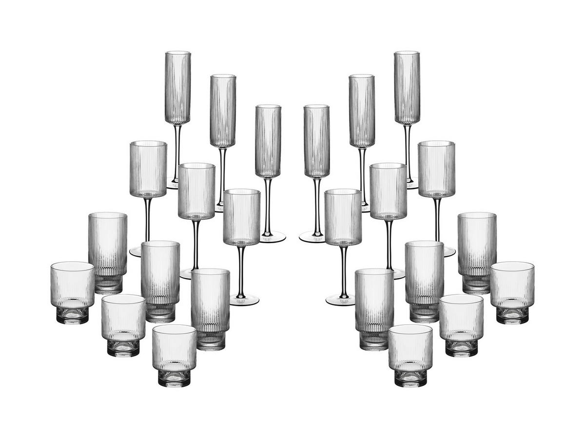 GLAS-SET Linje 24er-Set - Transparent - Transparent, Keramik - Björn