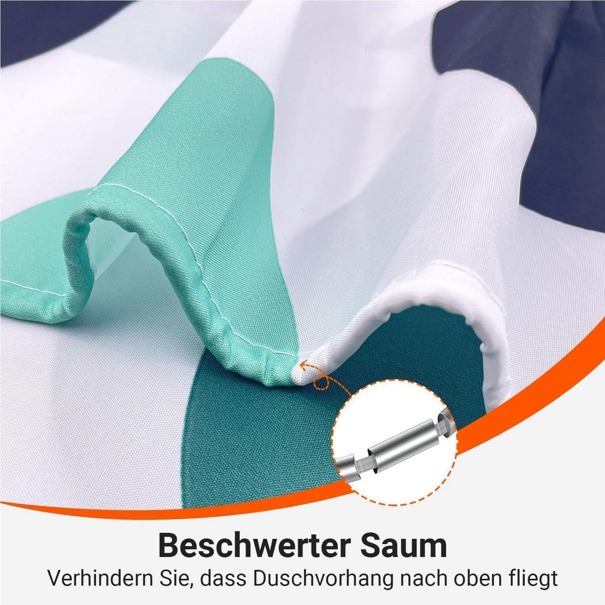DUSCHVORHANG Punkte 180 x 200 cm Wasserabweisend Antischimmel Waschbar Polyester - Multicolor, Textil (180/200cm)
