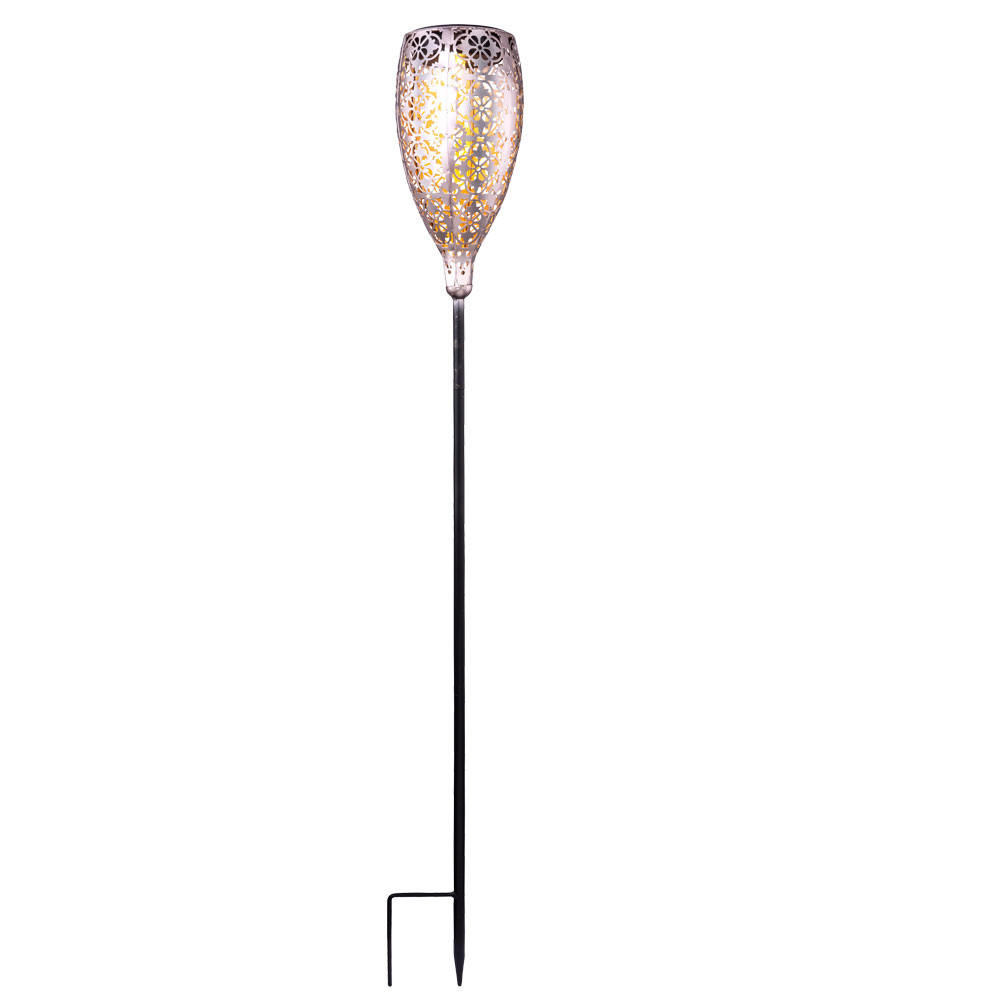 LED AUSSENLEUCHTE Solar Grau Gold - Grau, Metall (11/11/90cm) - Globo Lighting
