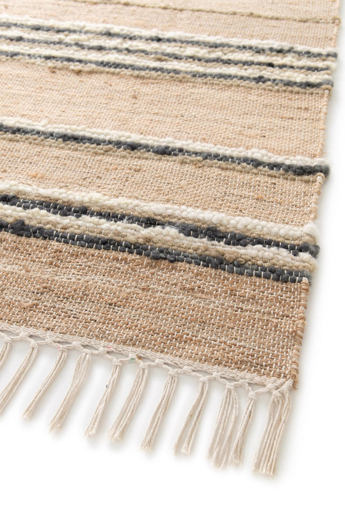 TEPPICH handgefertigt Naturmaterialien beige - Beige, Textil (160/230cm) - AFK Living