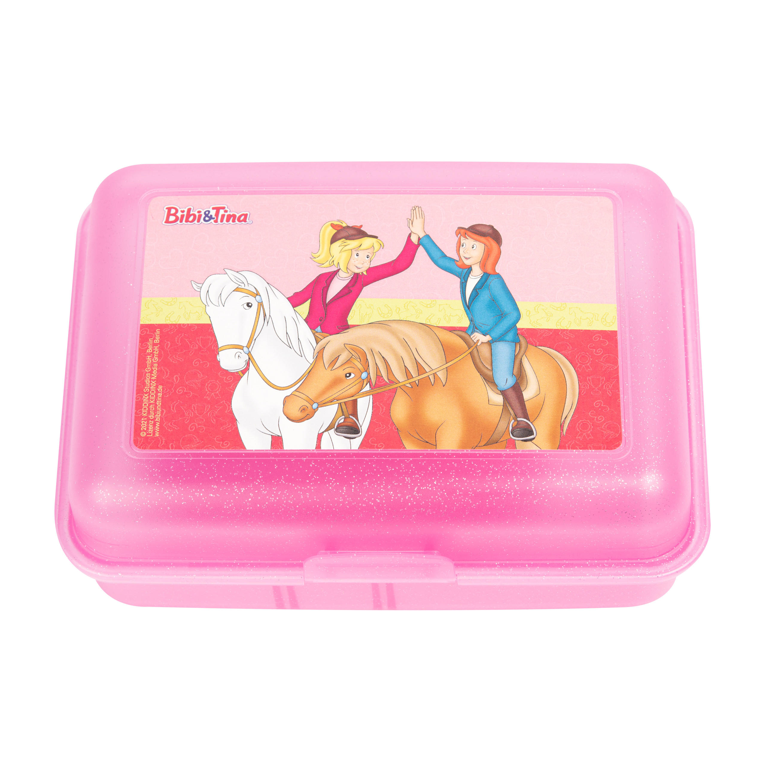 BROTDOSE Bibi & Tina BFF Pferde Pink 17,5 x 12,8 x 6,9 cm - Pink, Kunststoff (17.5/6.9/12.8cm) - United Labels