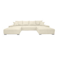 ECKSOFA Trawanga mit Schlaffunktion, Glänzendes Beige - Beige, Textil (348/188cm) - Fedve