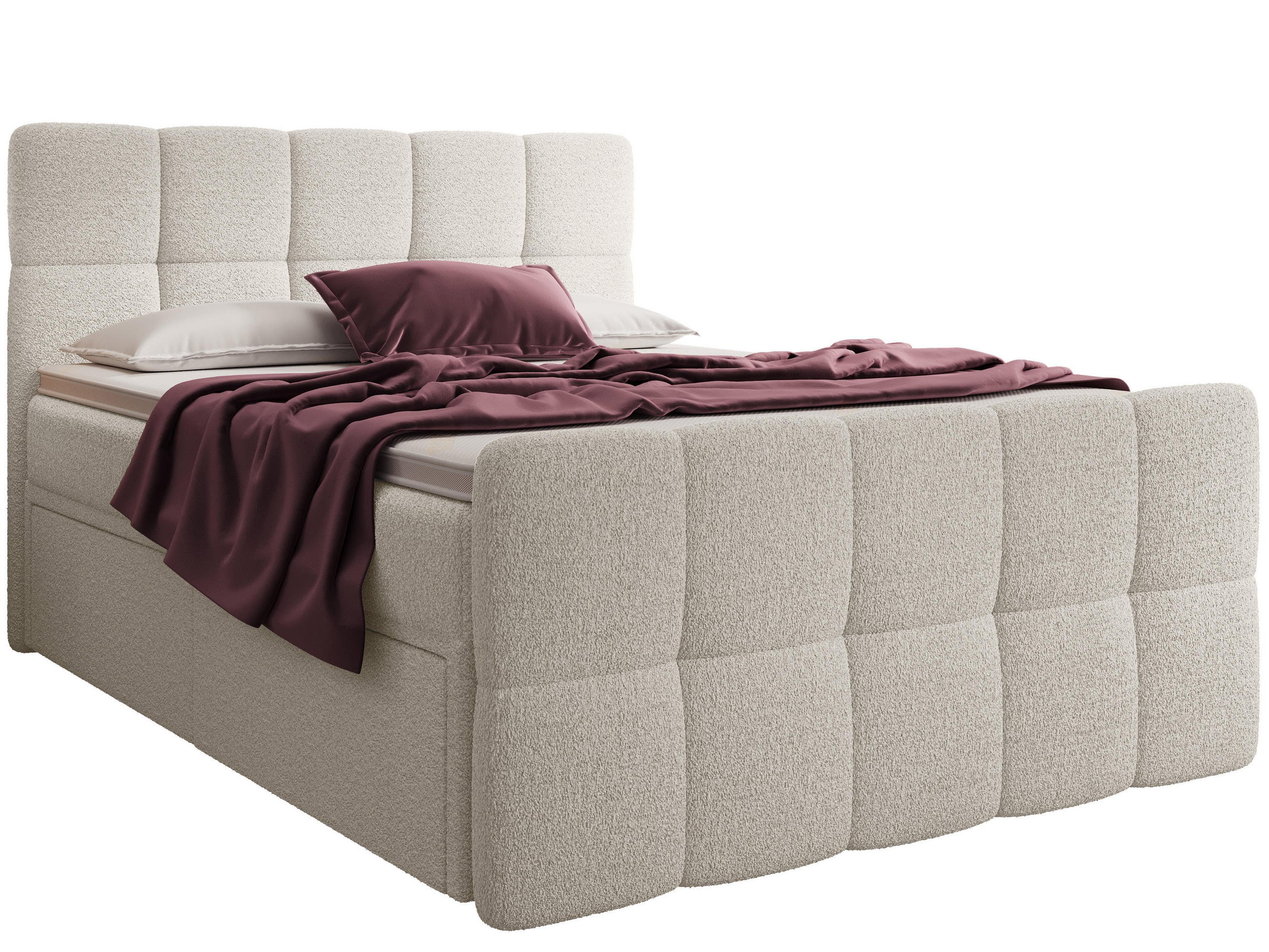 BOXBETT Madison 5 Creme 200/200 H3/H4 Boucle - Creme, Textil (200/200cm) - wonello