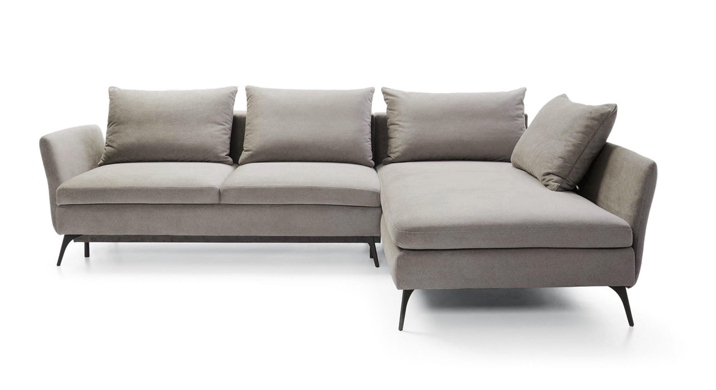 ECKSOFA Demisbal Hellgrau mit Bettkasten - Hellgrau, Textil (282/182cm) - Selsey